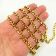925 Sterling Silver Gold Plated Curb Chain